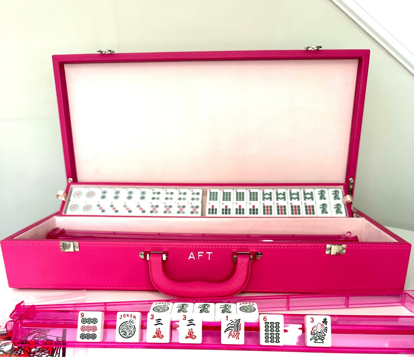 Mahjong Game Set in Hot Pink