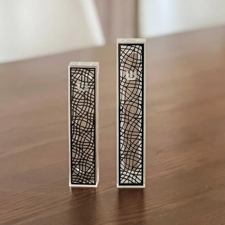 Lucite & Small Laser Cut Mezuzah Case