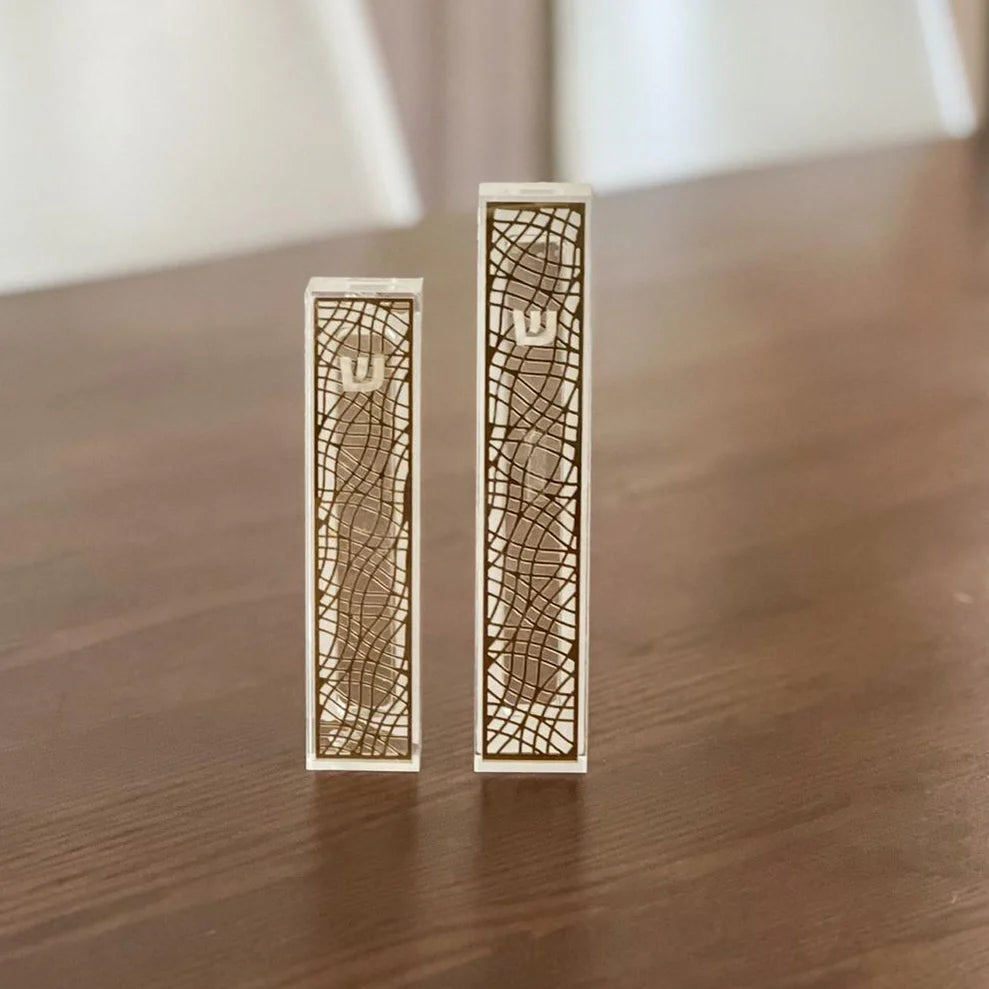 Lucite & Small Laser Cut Mezuzah Case