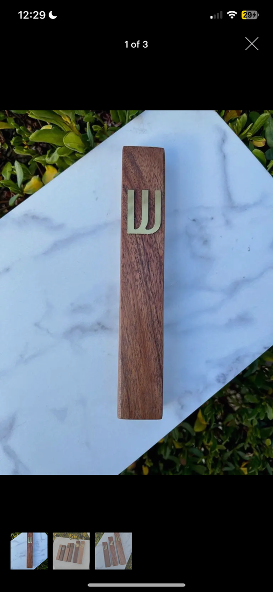 Wood & Walnut Mezuzzah