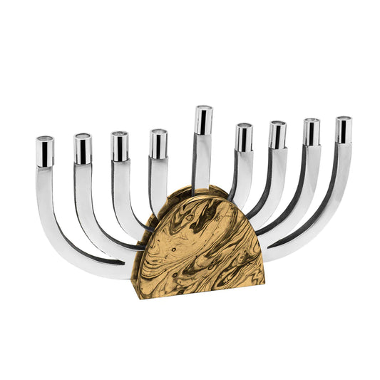 Elegant Aluminum Menorah with Marble design