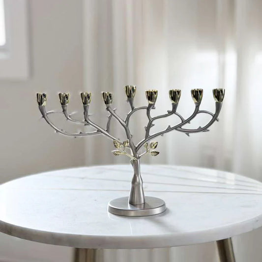 Tree Design Metal Menorah