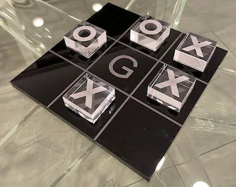 Lucite Acrylic Tic Tac Toe Game Set