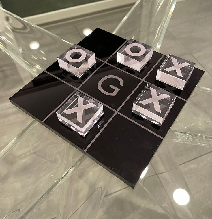 Lucite Acrylic Tic Tac Toe Game Set