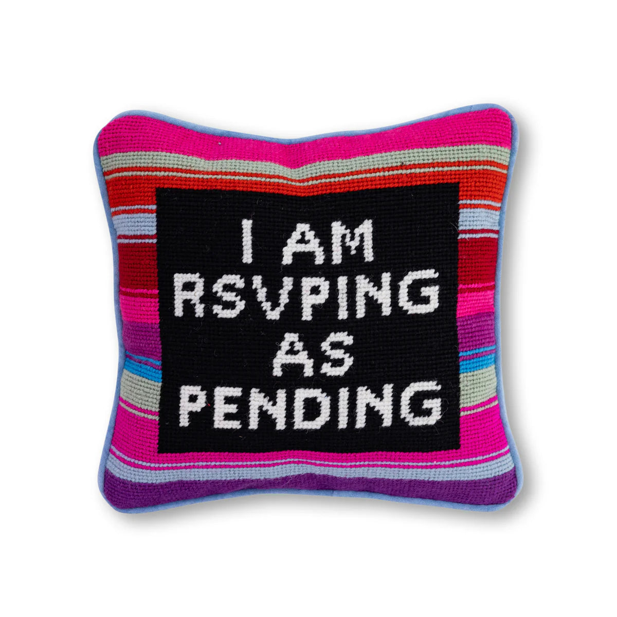 RSVP As Pending Needlepoint Throw Decorative Pillow