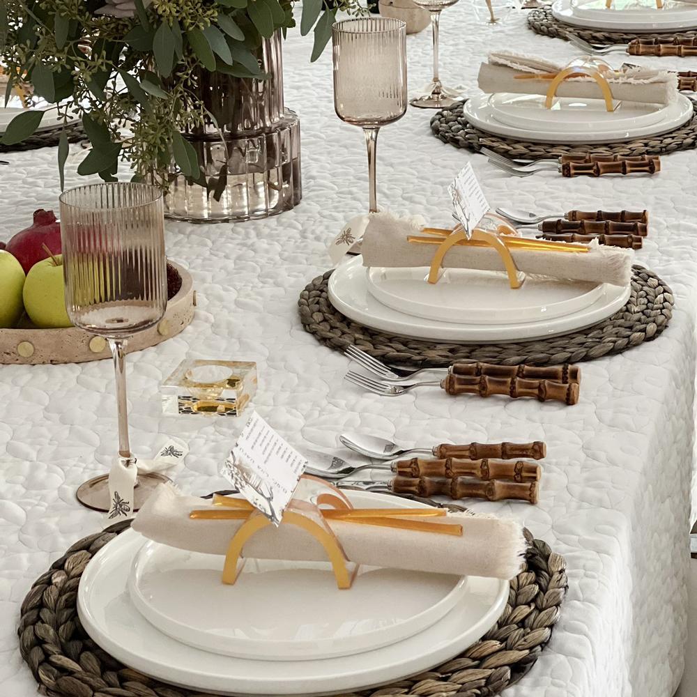 Rosh Hashanah Simanim Place Cards Toile Design 4pk