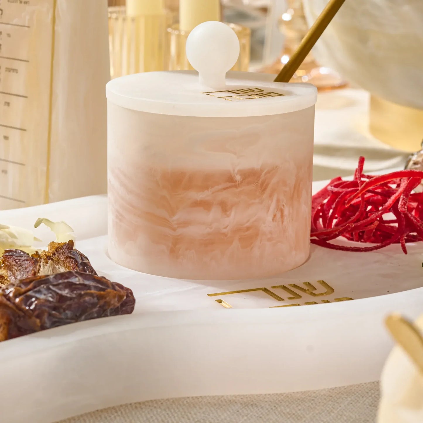 Rosh Hashanah Curved Resin Simanim Tray