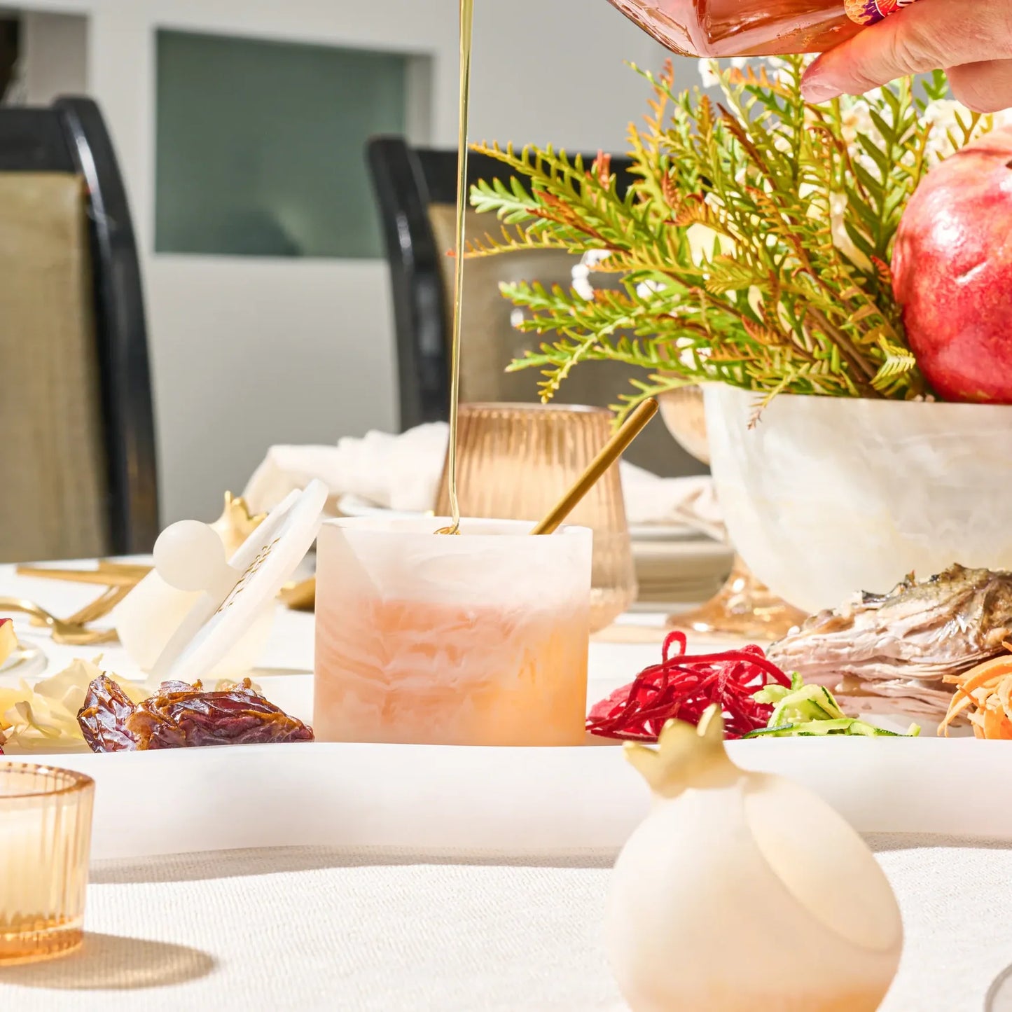 Rosh Hashanah Curved Resin Simanim Tray