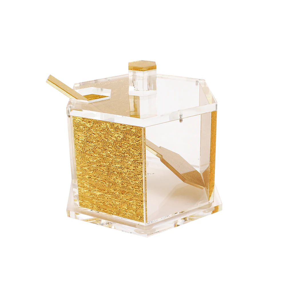 Lucite Hexagon Rosh Hashanah Honey Dish