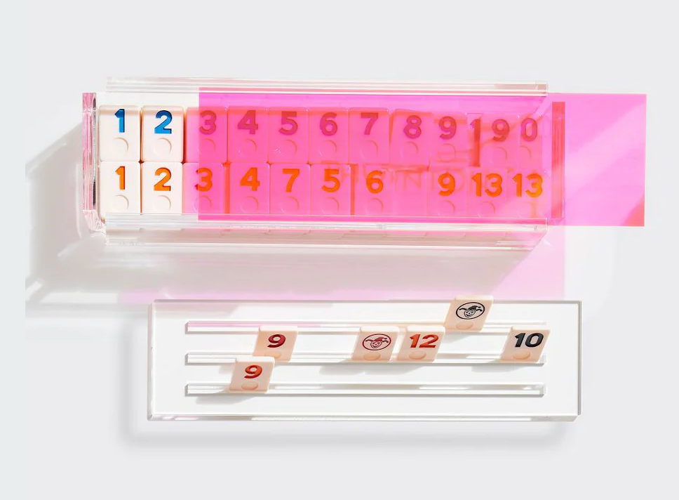 Lucite Acrylic Rummikub Tile Game Set