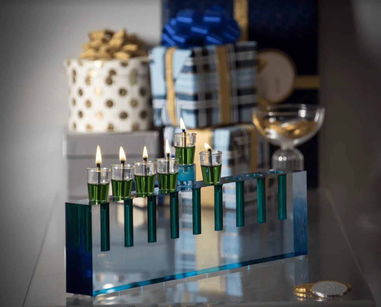 Acrylic Oil Menorah for Chanukah - Little Somethings NYC