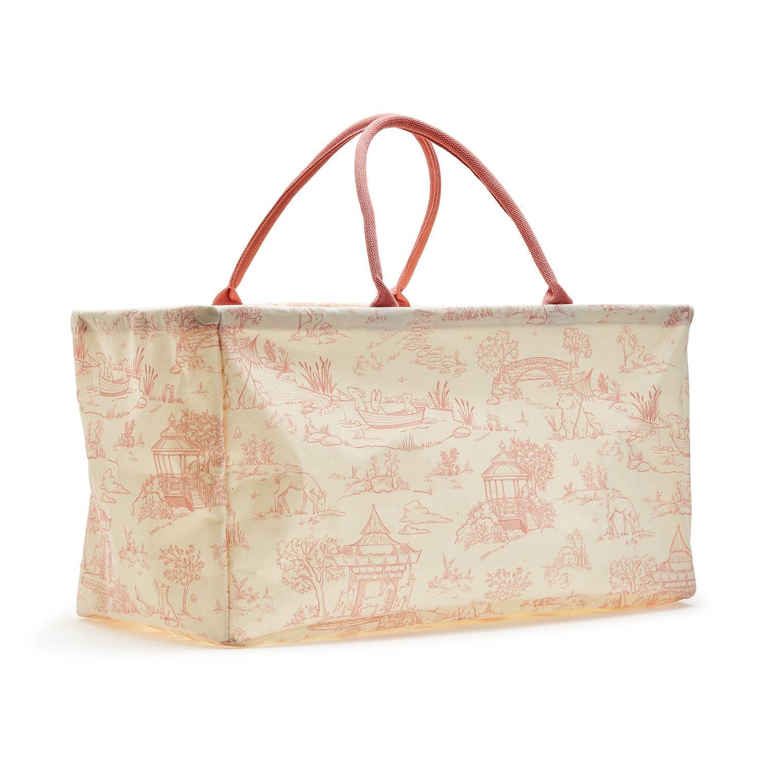 Animal Toile Hamper/Storage Tote Assorted 2 Colors - Little Somethings NYC