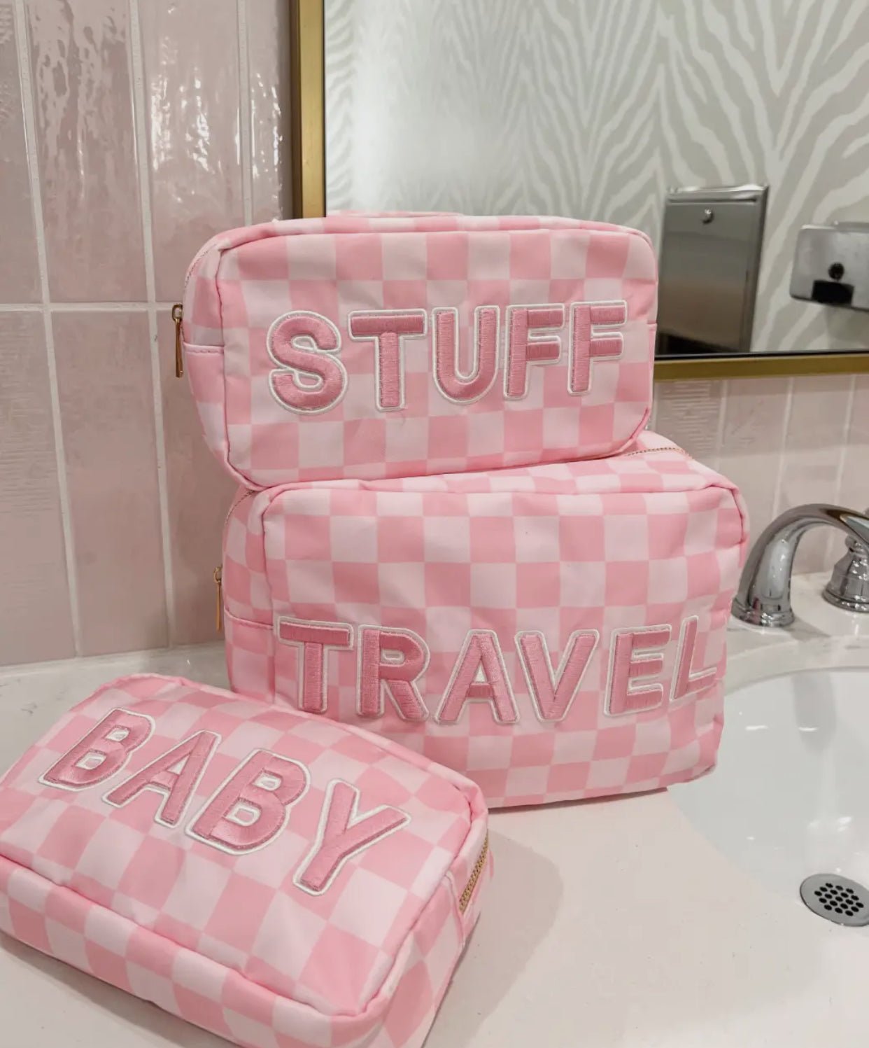 Baby checkered pouch bag - Little Somethings NYC