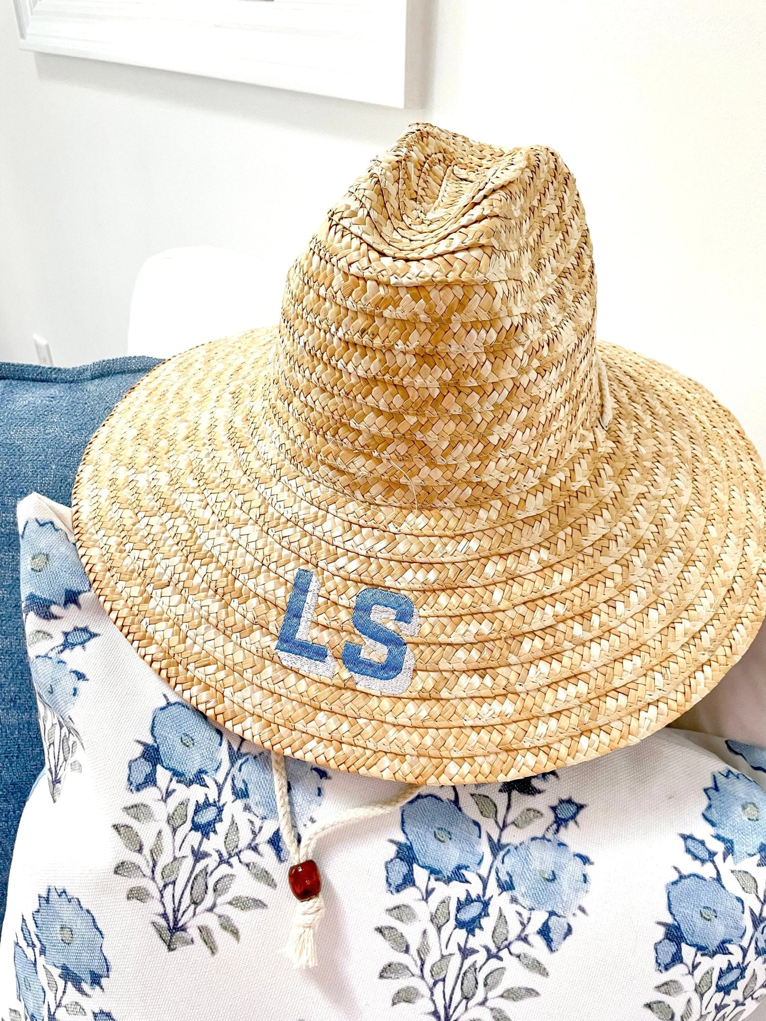 Beachcomber Straw Hat Monogramed - Little Somethings NYC