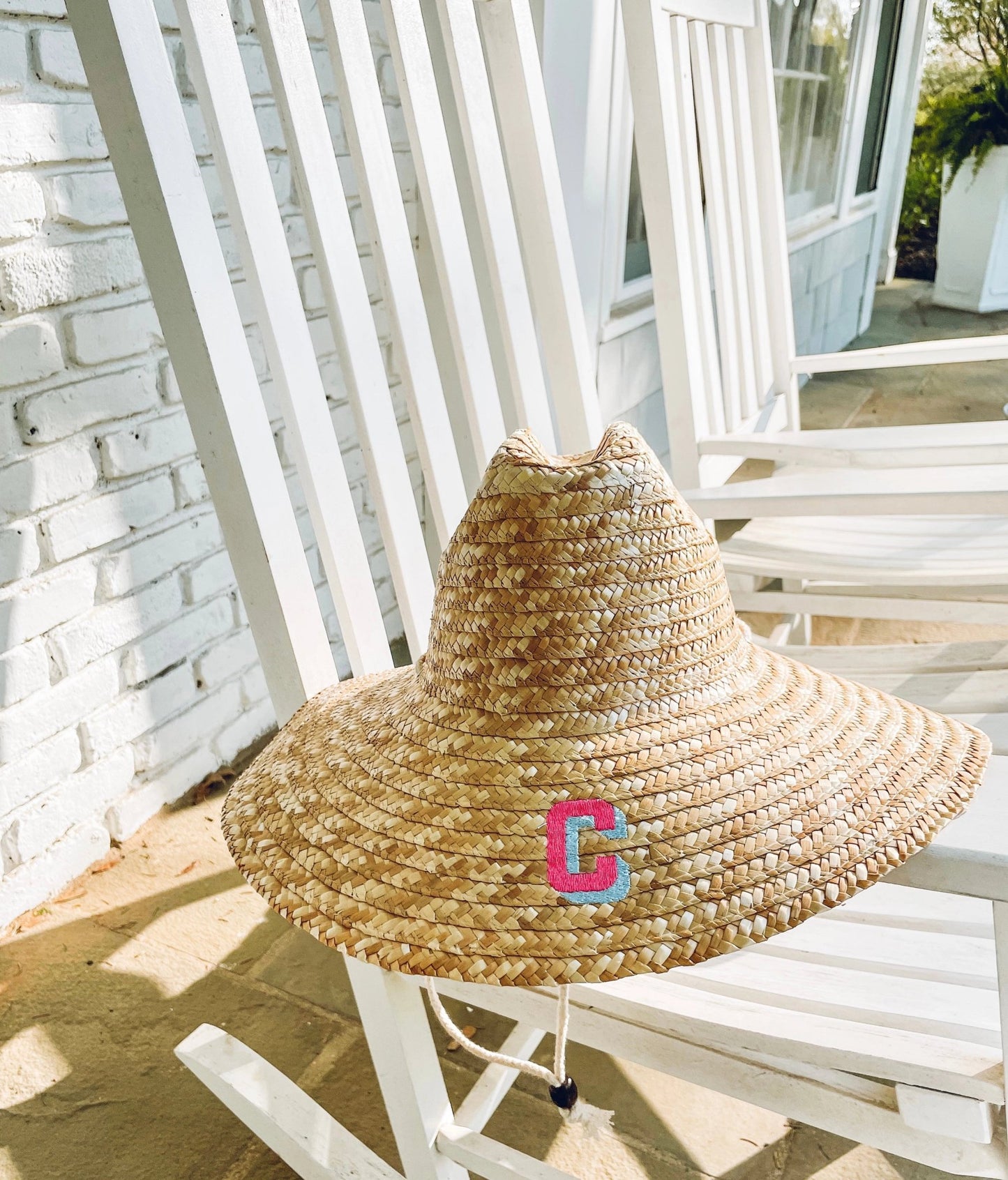 Beachcomber Straw Hat Monogramed - Little Somethings NYC