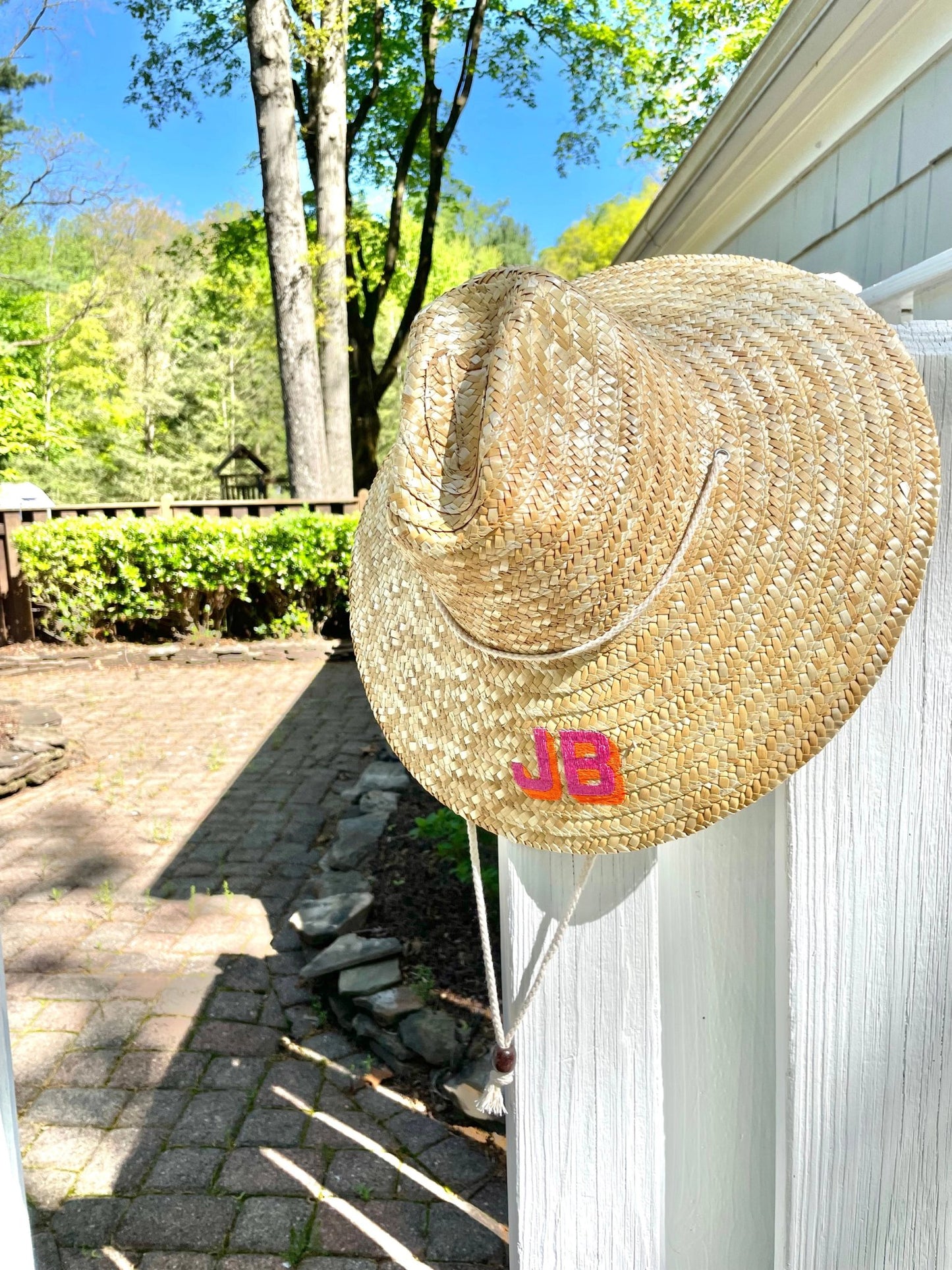 Beachcomber Straw Hat Monogramed - Little Somethings NYC