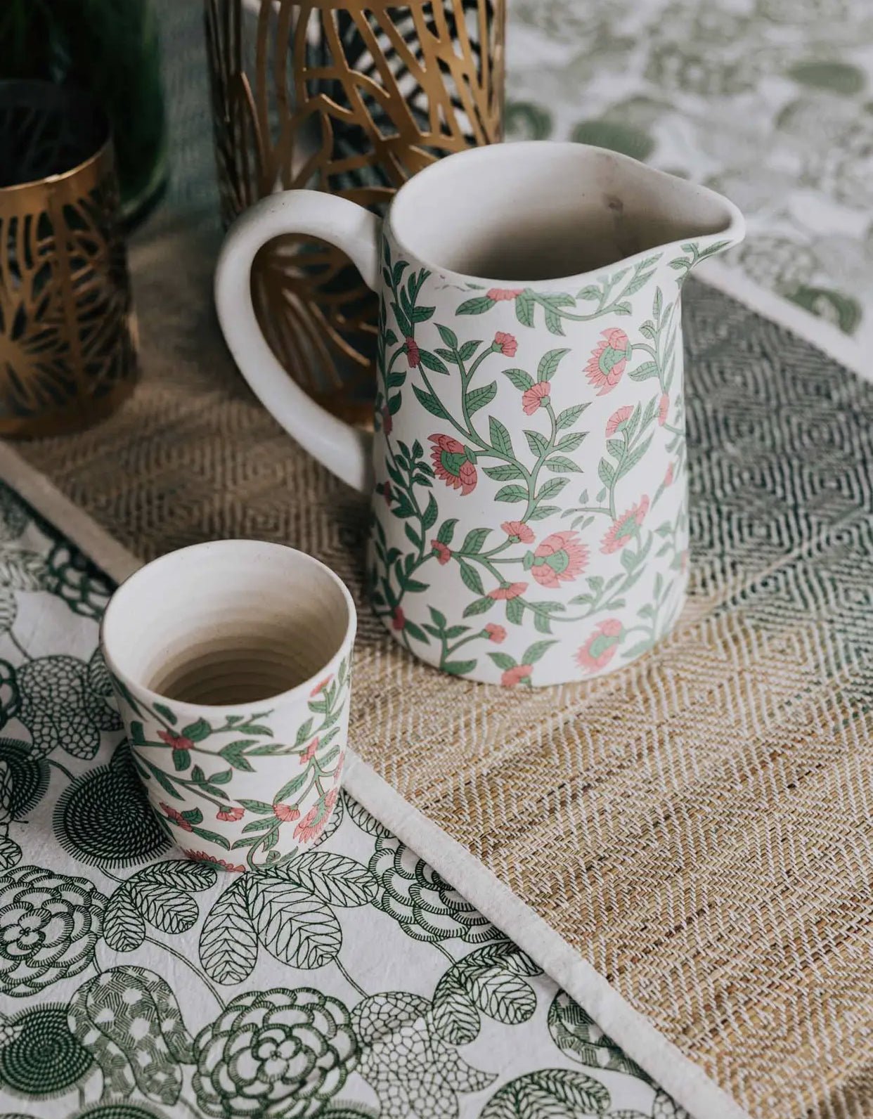 Blooming Vines Handmade Ceramic Cup Tumbler - Little Somethings NYC