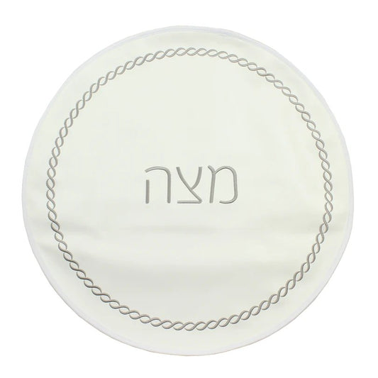 Braided Design Embroidered Matzah Cover - Little Somethings NYC