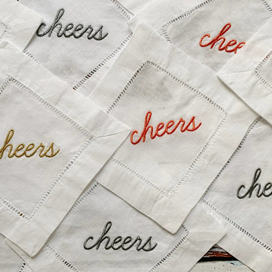 Cheers! Cocktail Coasters Napkins - set of 4 - Little Somethings NYC