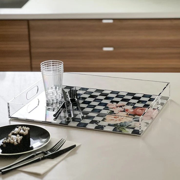 Chic Checkered Lucite Tray - Little Somethings NYC