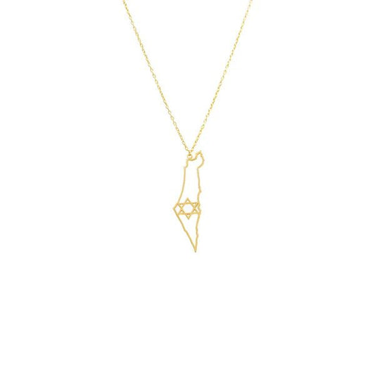 Cutout Star Of David Map Of Israel Necklace - Little Somethings NYC