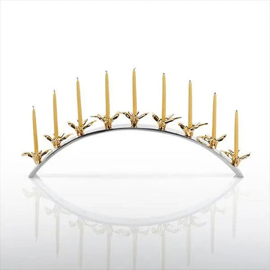 Dove Menorah Gold Plate Silver - Little Somethings NYC