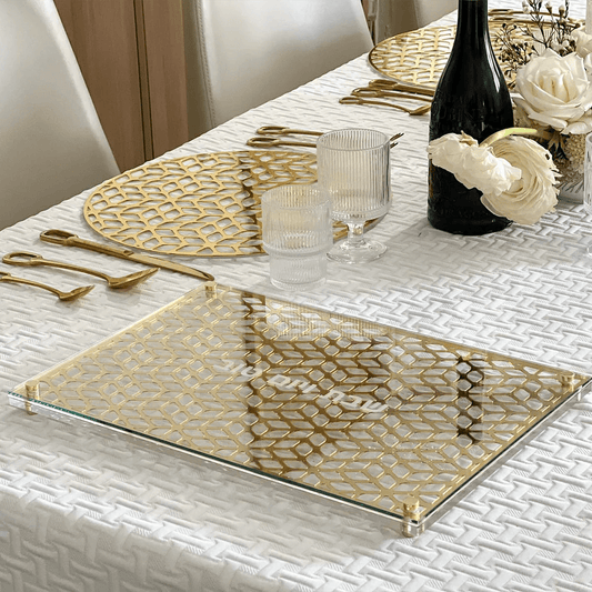 Glass and Mirror Laser Cut Challah Board for Shabbos & Chaggim - Little Somethings NYC