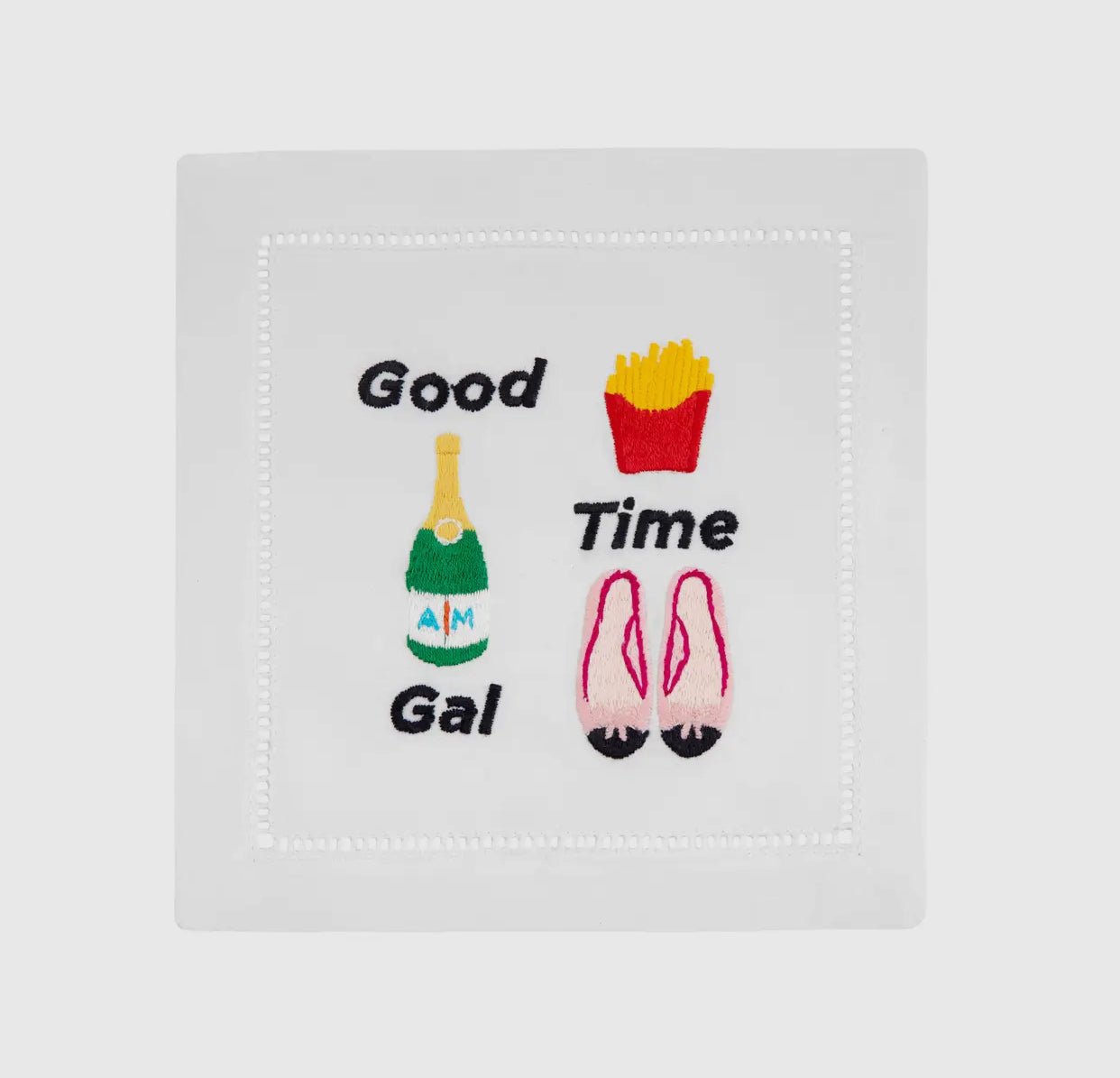 Good Time Gal Linen Embroidered Napkins - Little Somethings NYC