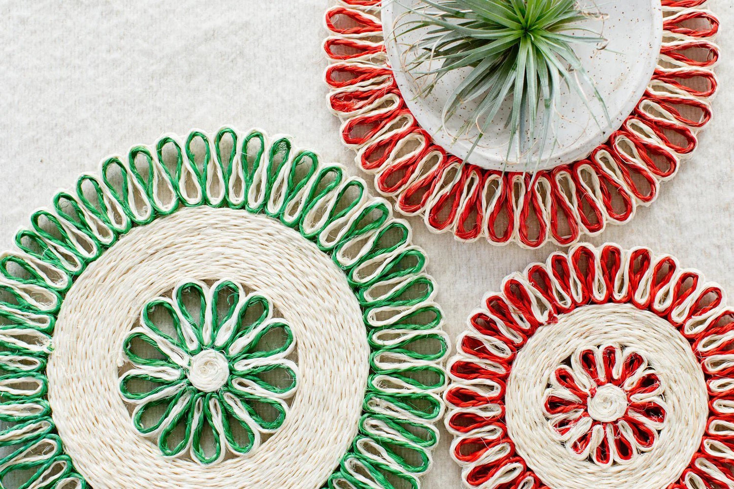 Handwoven Colorful Seagrass Placemats for Table - Little Somethings NYC