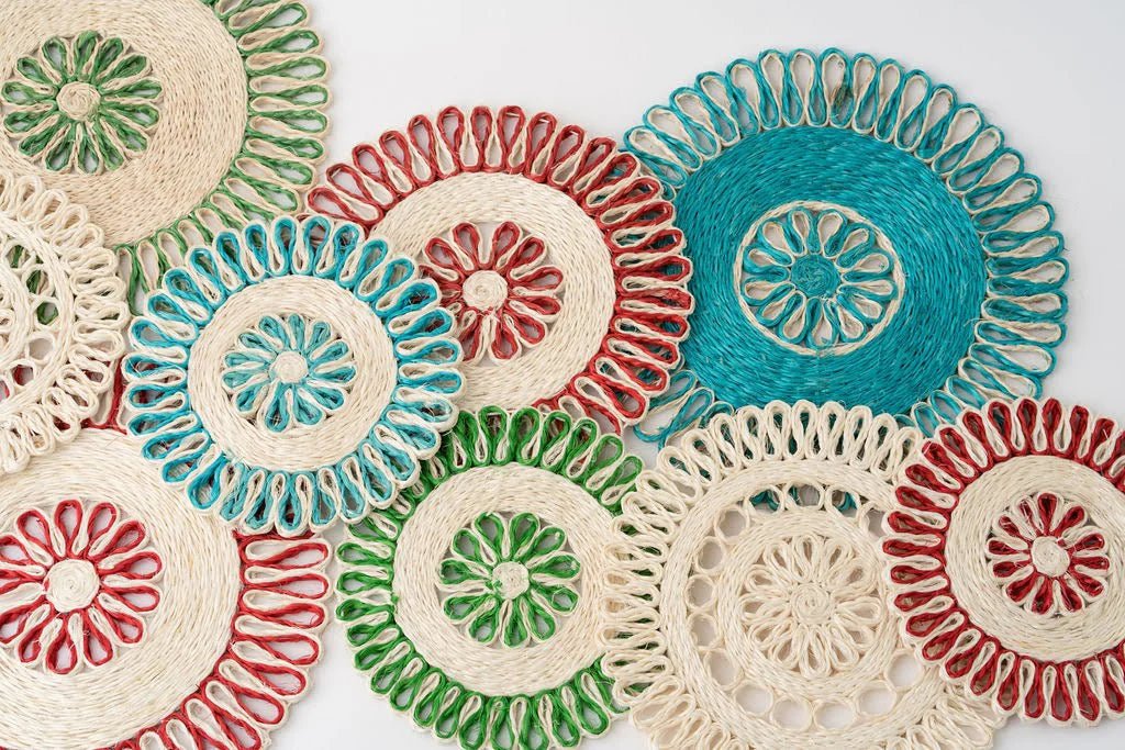 Handwoven Colorful Seagrass Placemats for Table - Little Somethings NYC