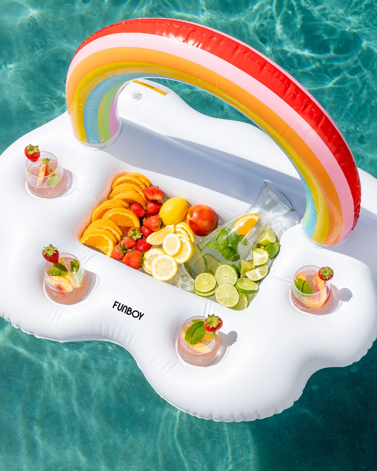 Inflatable Cooler: Rainbow Cloud Floating Drink Station