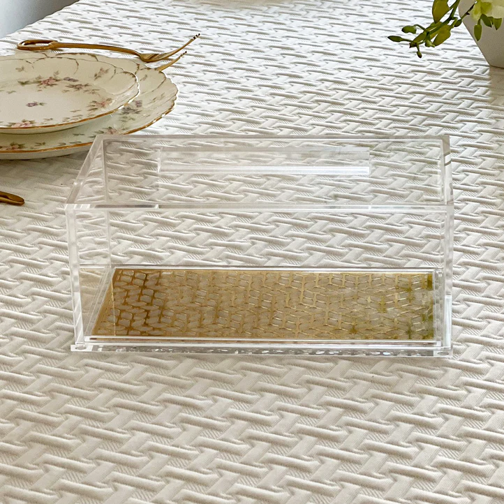 Lucite and Laser Cut Cake Tray with Lid