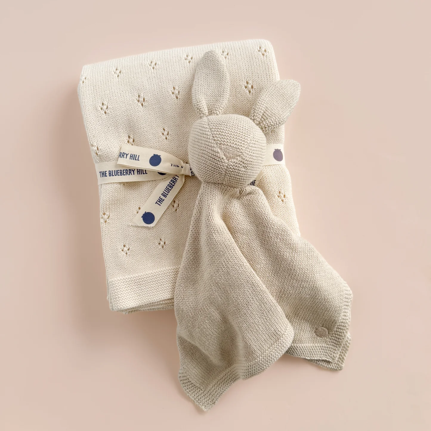 Pique Blanket & Blush Bunny Lovey Gift Set | Organic Cotton