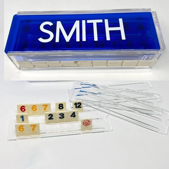 Lucite Acrylic Rummikub Tile Game Set