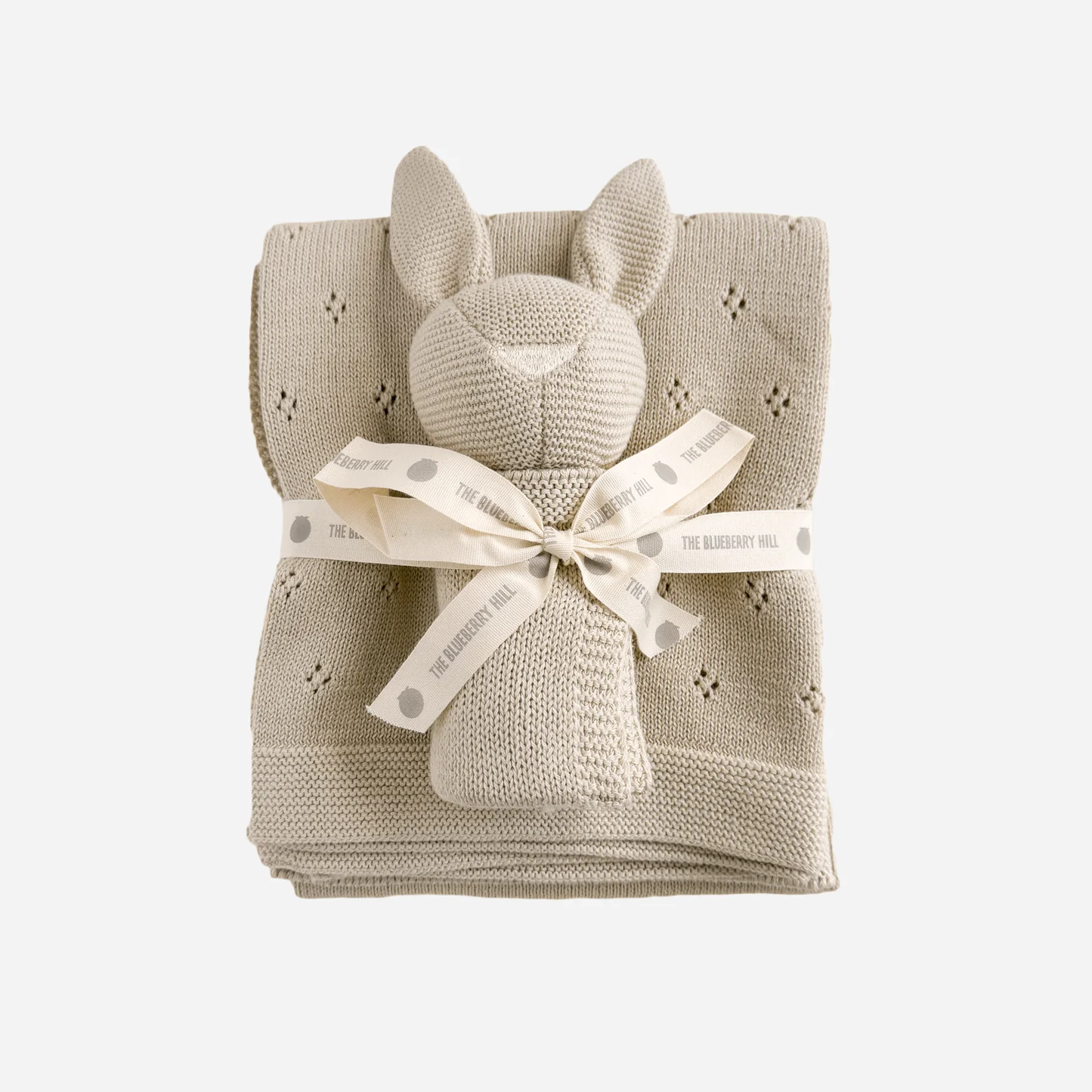 Pique Blanket & Blush Bunny Lovey Gift Set | Organic Cotton