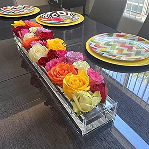 Lucite Rectangle Flower Box Centerpiece