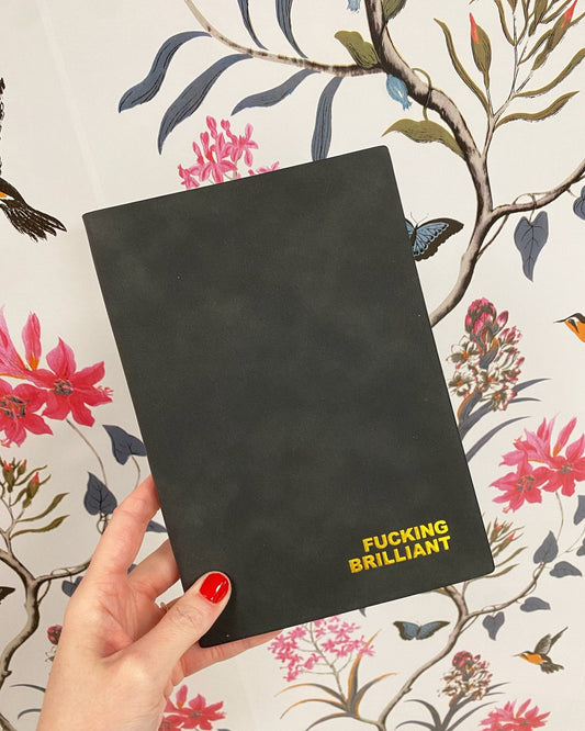 Leather “Fucking Brilliant” Writing Journal Notebook - Little Somethings NYC