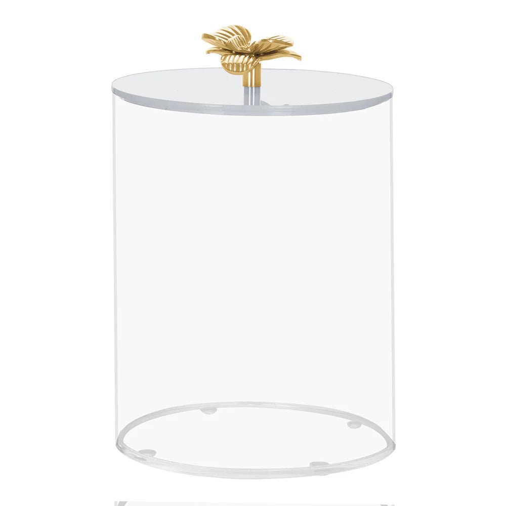 Lucite Cookie Jar with Gold Flower Handle - Little Somethings NYC