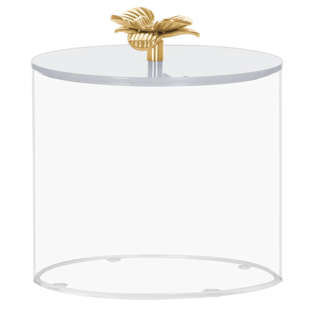 Lucite Cookie Jar with Gold Flower Handle - Little Somethings NYC