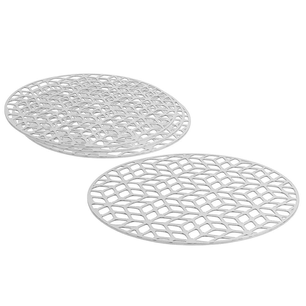 Lucite & Gold Laser Cut Honeycomb Design Round Charger - Set of 4 - Little Somethings NYC