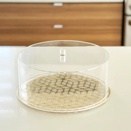 Lucite & Laser Cut Cake Dome with Lid - Little Somethings NYC